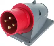 Вилка стационарная силовая IEK MAGNUM ССИ-524 32А-6ч/380-415В 3Р/РЕ IP44, красная, серая