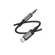 Кабель BOROFONE BL24 AUX+Type-C 1м /металлик/