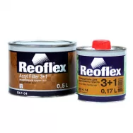 Комплект REOFLEX грунт RX F-04 акриловый 3+1 (0,5л) + отвердитель RX H-14 (0,17л) /белый/