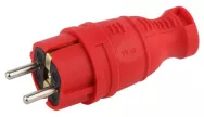 Вилка каучуковая ЭРА прямая 16A IP44 V8-RED-IP44, красная