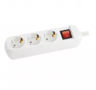 Колодка 3гн с З/К с выкл белая 16А KX-3es ЭРА