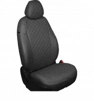 А/м чехлы Ford Transit (1+2) 2014-н.в. Экокожа Ромб (серый/серый)