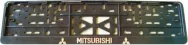 Рамка для номера авто 112/1-STD пластик рельеф с надписью и логотипом "MITSUBISHI"