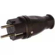 Вилка каучуковая прямая  2Р+РЕ 16А 250В IP44 TDM SQ0612-0001