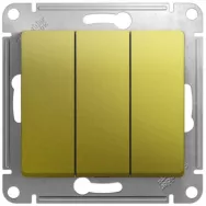 Выключатель GLOSSA 3-клавишный, сх.1+1+1,10AX, механизм, желтый