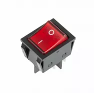 Выключатель клавишный 250 V 30 А (4с) ON-OFF красный с подсветкой REXANT