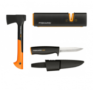 Набор FISKARS: топор X7 + точилка для топоров и ножей + нож К40