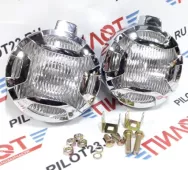 Фары противотуманные JH- 307 C /белые 12V 55A H3/ с крышкой, хром (компл. 2шт)