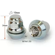 Гайка закрытая M14X1,50Х34 конус 19 ключ с вращением