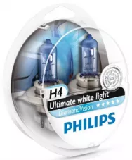 Лампы галогенные PHILIPS H4 12V-60/55W 12342DVS2 DIAMOND VISION (компл. 2шт)