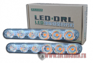 Дневные ходовые огни TORINO DRL-6LUX W+Y 6-LED 0.5W 12V (2 функции белый+желтый)