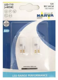 Лампы светодиодные LED Narva 12V W5W W2,1*9,5d 6000K Range Performance (компл. 2шт)