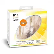 Лампы галогенные SVS Yellow 3000K 12V H15 55W+W5W желтые Ver.2.0 (компл. 2шт)