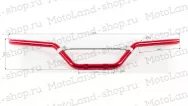 Руль для питбайка (D=22, алюминий, высокий, с перемычкой, красный) Motoland