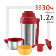 Термос Relaxika 201 универсальный (для еды и напитков) (1,2 литра), стальной
