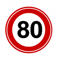 Наклейка "80" (большой) D-160мм
