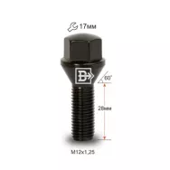 Болт M12X1.25X28 конус 17 ключ черный 172110 BA