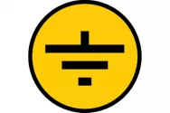 Наклейка самоклеющаяся "Заземление" 30х30мм IEK