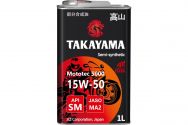 Масло моторное полусинтетическое TAKAYAMA MOTOTEC 5000 4T SAE 15W-50 API SM JASO MA-2 1 л