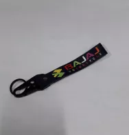 Брелок (ткань/кожа) "ПЕТЛЯ" с карабином и кольцом с надписью BAJAJ Black