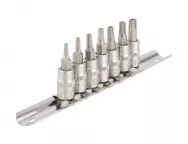Набор головок вставка TORX T10-T40 (DR1/4"; 7пр; с отверстием; планка) АвтоDело 39861