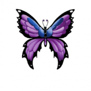Наклейка "Бабочка" (фиолетовая) 11.5*5см