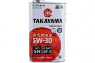 Масло моторное синтетическое TAKAYAMA SAE 5W30 ILSAC GF-5 API SN 1л ЖБ (1*12шт)