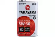 Масло моторное синтетическое TAKAYAMA SAE 5W30 ILSAC GF-5 API SN 1л Ж/Б