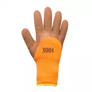 Перчатки акриловые 3/4 облив 300#, оранжевый, коричневый, размер M