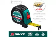 Рулетка KRAFTOOL 34122-10 с ударостойким обрезиненным корпусом.10м*25мм
