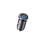 Адаптер автомобильный USB+Type-C (быстрая зарядка) /черный/