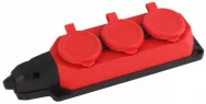 Колодка каучуковая с/з 3гн 16A IP44 красная K-3e-RED-IP44 ЭРА