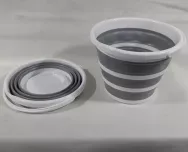Ведро складное силиконовое круглое 10L/серый/