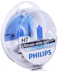 Лампы галогенные PHILIPS H7 12V 55W 12972DVS2 DIAMOND VISION (компл. 2шт)
