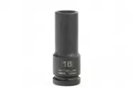 Головка ударная удлиненная шестигранная, 16 мм, 1/2", CrMo// Stels 13943