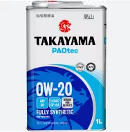 Масло моторное синтетическое TAKAYAMA PAOtec SAE 0W20 ILSAC GF-6 API SP (1л)