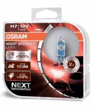 Лампа галогенная Osram EUROBOX H7 12V 55W 64210NL-HCB PX26d NIGHT BREAKER LASER +150%