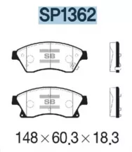 Колодки тормозные дисковые передние SANGSIN BRAKE SP1362