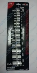 Набор головок СЕРВИС КЛЮЧ E4-E24 1/2"+1/4" 14пр 76605