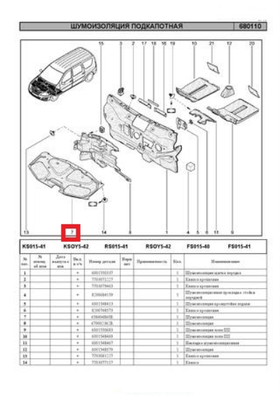 Утеплитель капота LADA M02LRFL00346 Largus FL 2021