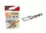 Карабин с вертлюгом /LIDER/ Rolling Ribbed Swivel Square Danish Snap (уп.5шт) №3 (35.0кг)