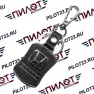 Брелок BR-41 (AE1050) черная кожа+металл, с карабином и эмблемой "HONDA"