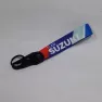 Брелок (ткань/кожа) "ПЕТЛЯ" с карабином и кольцом с надписью и эмблемой SUZUKI TEAM Blue