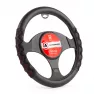 Оплётка руля AUTOPROFI AP-1948 BK/GY(M) экокожа, 2 объемные вставки под хват /черный+серый/