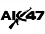Наклейка с надписью "АК-47" 10*20см /черный/