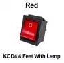 Переключатель KCD4-4P/WP 12-24V влагозащищенный нержавеющая сталь /красный/ on-off