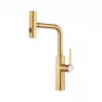 Смеситель для кухни VALFEX выдвижной излив, нерж. сталь Apollion Steel Gold