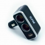 Разветвитель прикуривателя AVS CS-211 U на 2 входа+USB TOP Quality 