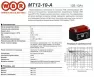 Аккумулятор WBR MT12-10-A (YUASA YTZ10S; DELTA CT 1210.1)