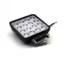 Фара светодиодная квадратная 11*11*4,5 16 LED гладкое стекло Б/К G0223R
